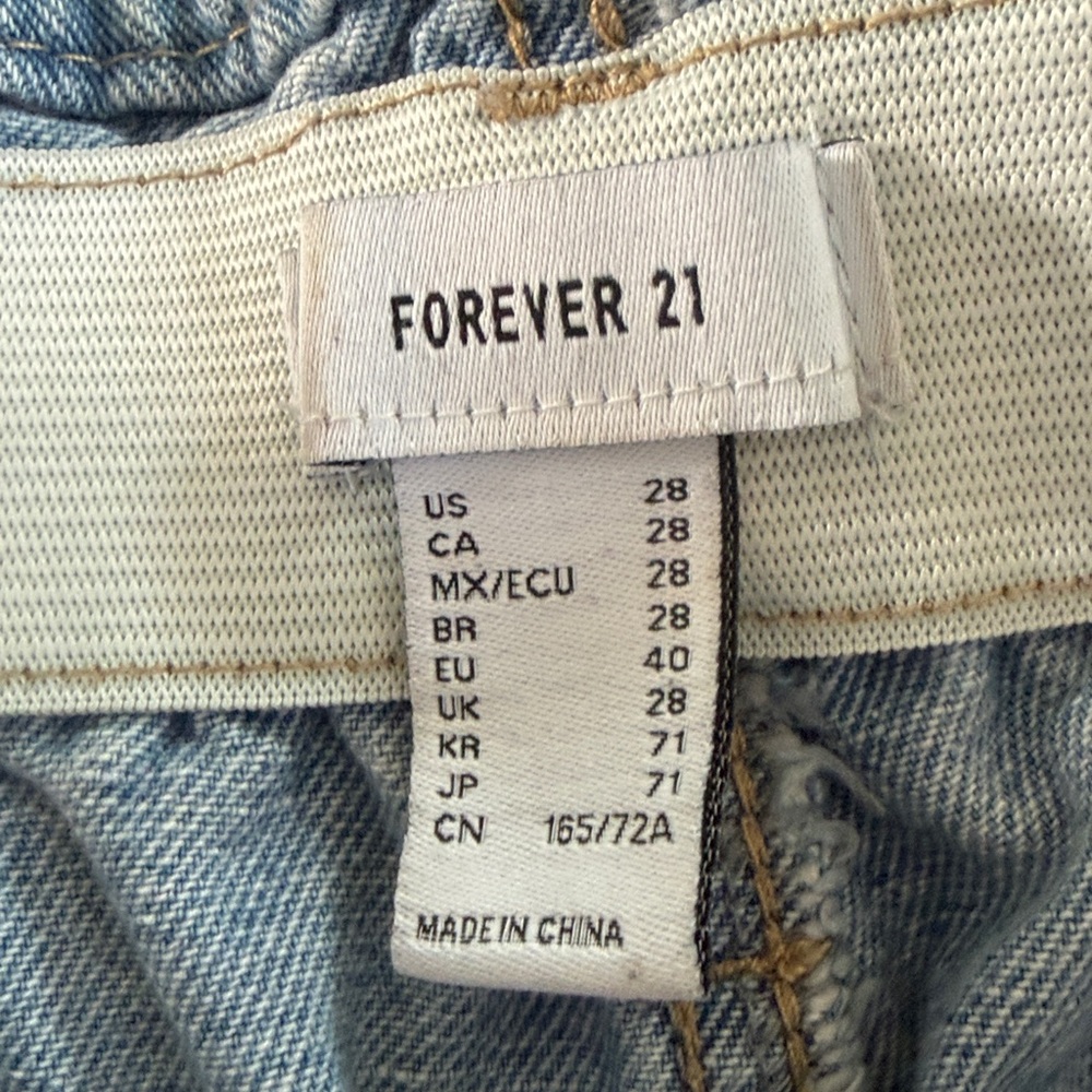 Forever 21 Light Blue Paperbag Waist Denim Shorts waist 28 - Picture 4 of 5